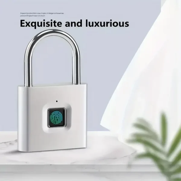 1pc Mini Smart Fingerprint Padlock, Security Door Lock, Antitheft Keyless USB Rechargeable Lock For Suitcase Luggage - Image 8