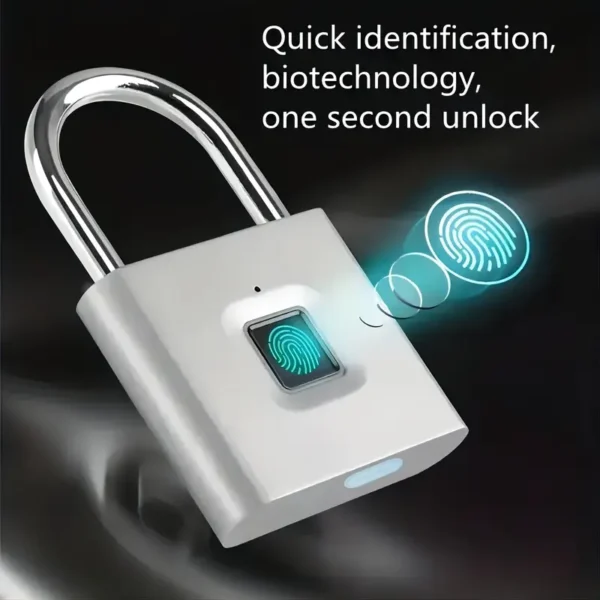 1pc Mini Smart Fingerprint Padlock, Security Door Lock, Antitheft Keyless USB Rechargeable Lock For Suitcase Luggage - Image 9