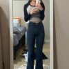 GOUB - High-Waist Washed Bootcut Jeans - Image 3