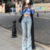 GOUB - High-Waist Washed Bootcut Jeans - Image 17