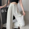 Jaqmine - High Rise Plain Wide Leg Suit Pants (Various Designs) - Image 14