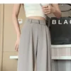 Jaqmine - High Rise Plain Wide Leg Suit Pants (Various Designs) - Image 16