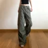 Puffie - Low Rise Camo Print Wide Leg Cargo Pants - Image 2