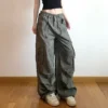 Puffie - Low Rise Camo Print Wide Leg Cargo Pants - Image 5