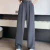 Jaqmine - High Rise Plain Wide Leg Suit Pants (Various Designs) - Image 20