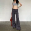 Genrovia - Low Rise Plain Flared Suit Pants - Image 3