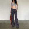 Genrovia - Low Rise Plain Flared Suit Pants - Image 10
