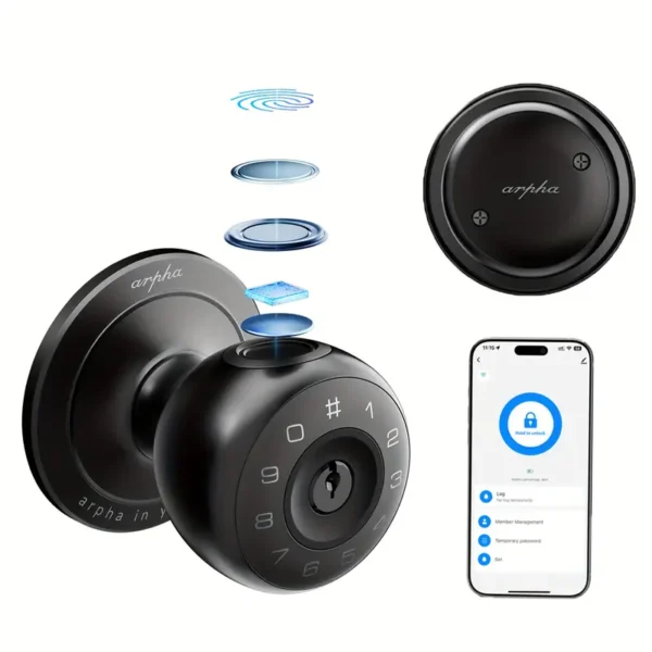 Arpha Smart Door Knob, Fingerprint/APP/Physical Key - Image 3