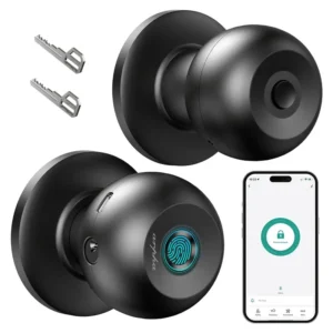 Arpha Smart Door Knob, Fingerprint/APP/Physical Key